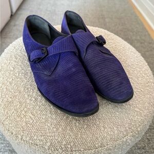 Alexander Wang Women's Purple Suede Oxford Loafer Shoes
